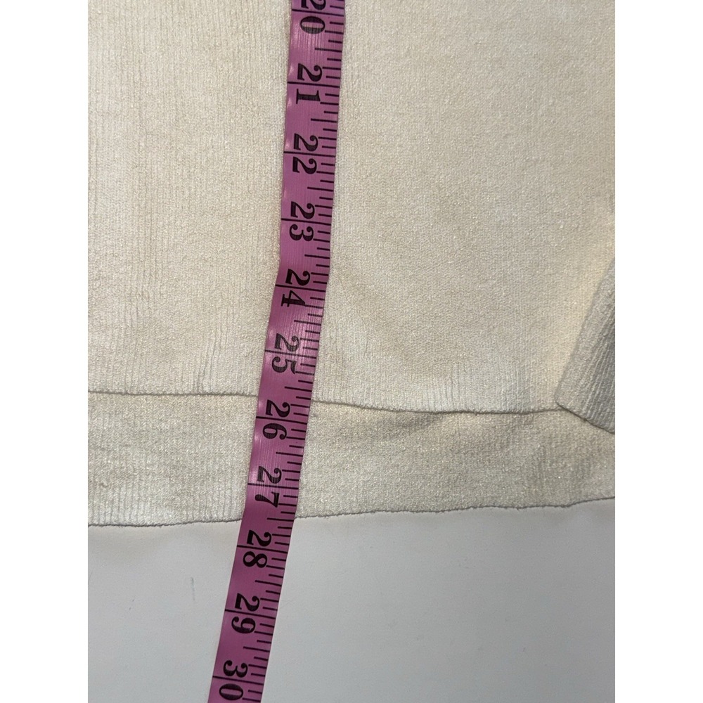 Eileen Fisher Linen Crepe Stretch Top Boxy Ivory Cream Classic Collar Texture M - Picture 16 of 16